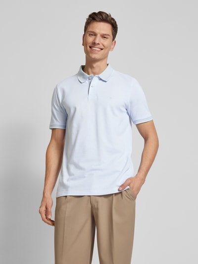 Fynch-Hatton Regular fit poloshirt met logostitching IJsblauw - 4