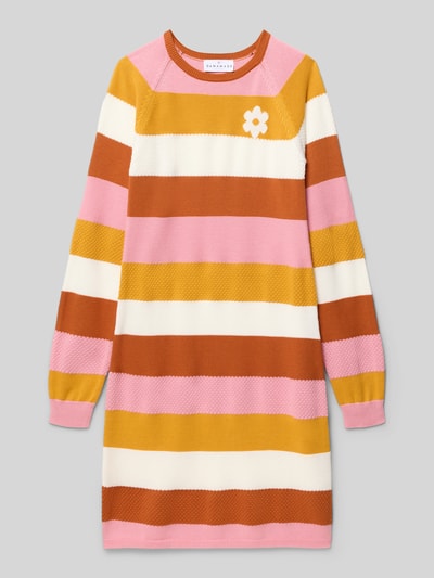 DANAMADE Knielanges Strickkleid mit Rundhalsausschnitt Modell 'DEDDA' Rostrot 1