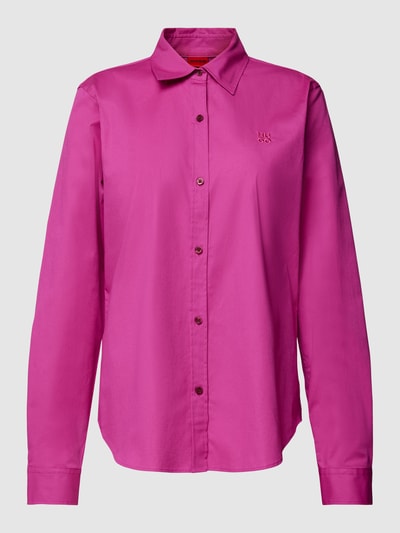 HUGO Overhemdblouse met labelstitching, model 'THE ESSENTIAL' Fuchsia - 2