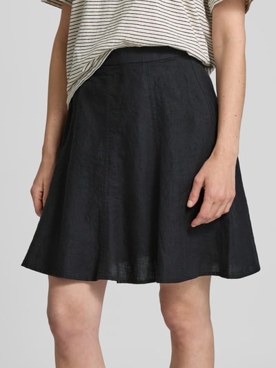 Marc O'Polo Ausgestellter Mini-Rock aus reinem Leinen BLACK 3