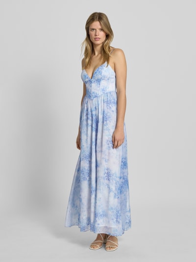 Bardot Avondjurk met V-hals, model 'ELIAS' Lichtblauw - 1