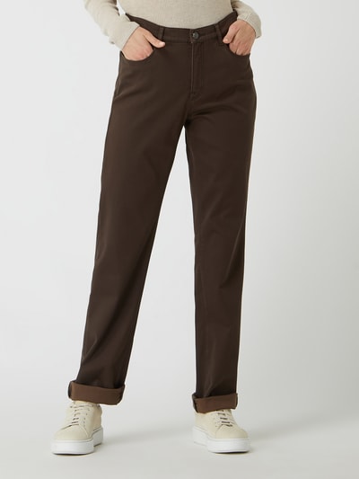 Brax Feminine fit broek van lyocellmix, model 'Carola' Chocoladebruin - 4