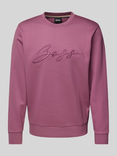 BOSS Sweatshirt mit Label-Stitching Modell 'Soleri' Purple 2