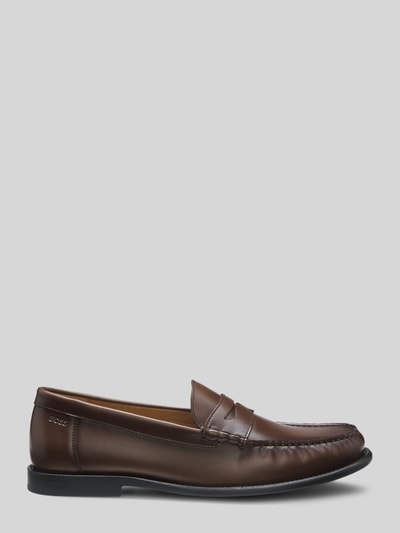 BOSS loafers van echt leer Donkerbruin - 4