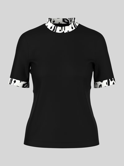 Marc Cain T-Shirt mit kontrastierendem Kragenabschluss Black 2