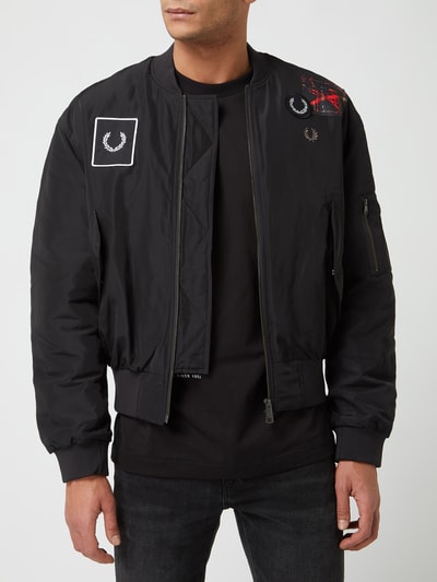 Fred Perry Bomber mit Badges Black 4