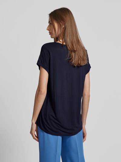 Oui T-shirt van viscose met zijsplitten, model 'AYANO' Marineblauw - 5