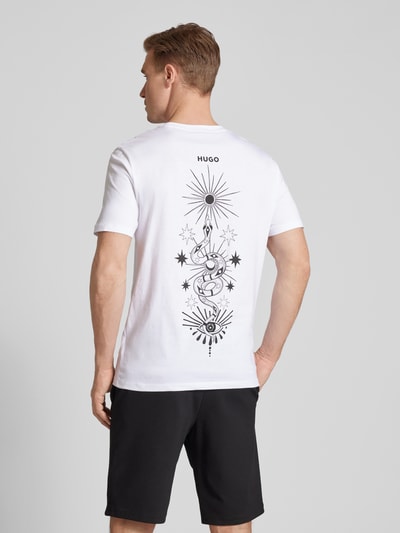 HUGO T-Shirt mit Label-Print Modell 'Dedico' Weiss 5