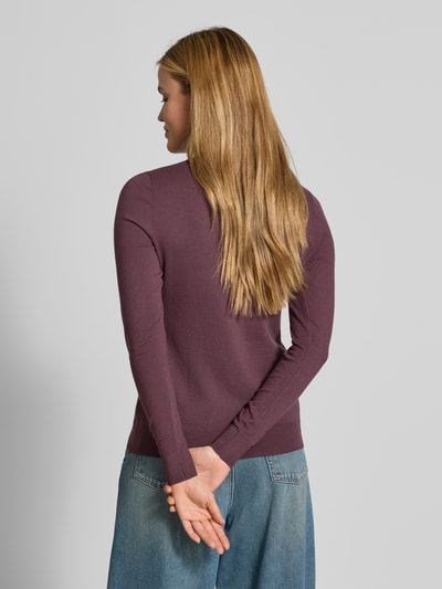 Christian Berg Woman Slim Fit Strickpullover mit elastischen Abschlüssen Aubergine 5