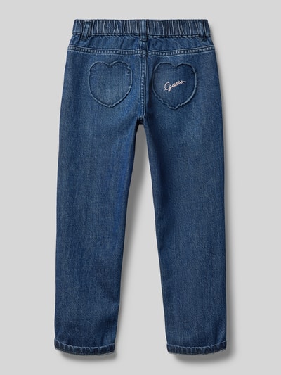 Guess Mom fit leg jeans met bloemenborduursels, model 'RIGID' Blauw - 3