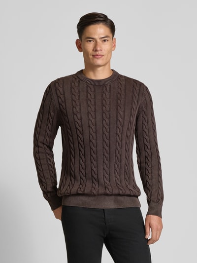 MCNEAL Gebreide pullover met ribboorden Chocoladebruin - 4