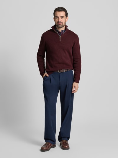 Jack & Jones Premium Gebreide pullover met ribboorden, model 'BLAMILANO' Bordeaux gemêleerd - 1