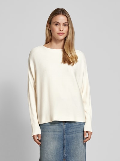 Fransa Gebreide pullover met ronde hals, model 'lala' Ecru - 4