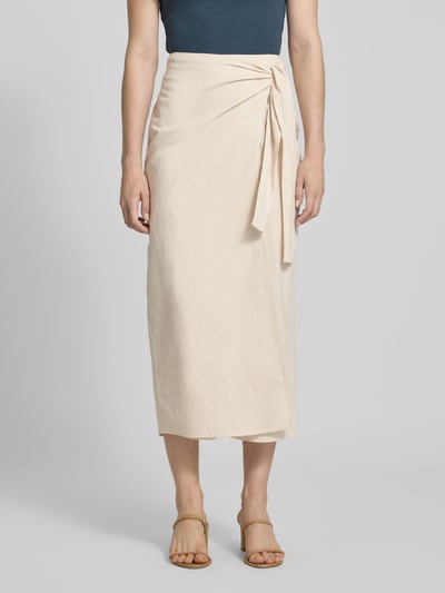 Milano Italy Leinenrock in Wickel-Optik Sand 4