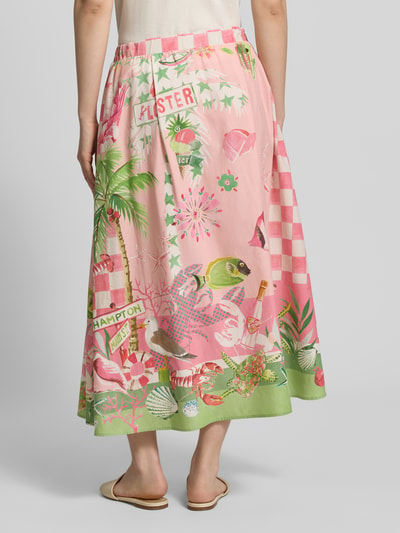 Smith and Soul Midirock aus Viskose-Baumwoll-Mix mit elastischem Bund Pink 5