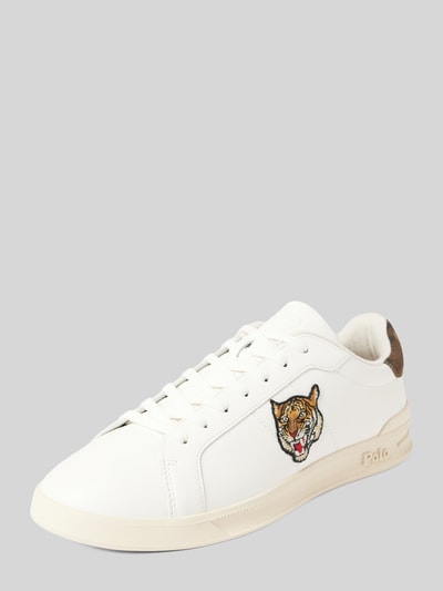 Polo Ralph Lauren Sneaker aus Leder mit Motiv-Stitching Weiss 1