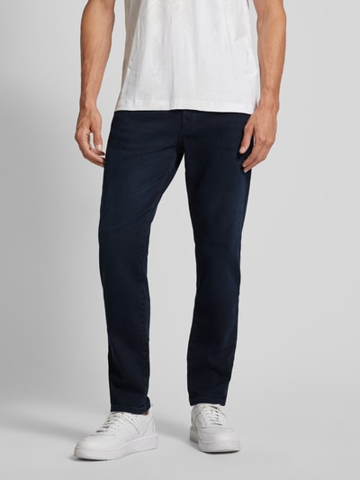 BOSS Orange Regular fit jeans met labelapplicatie, model 'Re.Maine' Oceaanblauw - 4