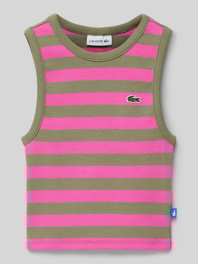 Lacoste Tanktop mit Logo-Badge Pink 1