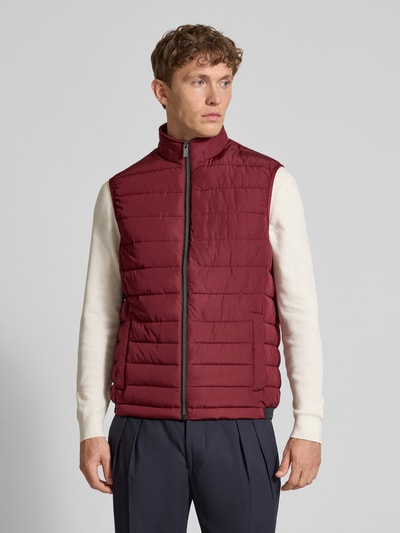 Christian Berg Men Steppweste mit Eingrifftaschen Dunkelrot 4