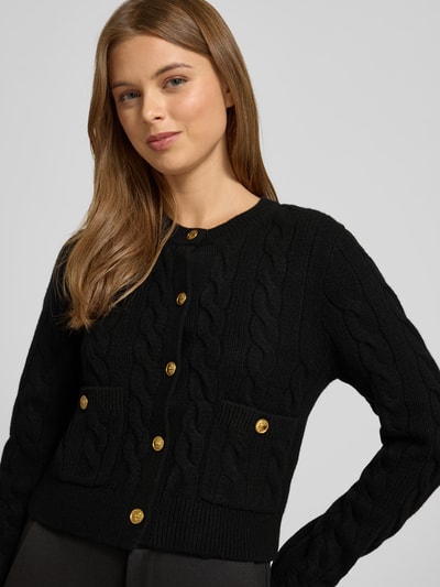 Polo Ralph Lauren Cardigan aus Lanawolle-Kaschmir-Mix mit Zopfmuster BLACK 3
