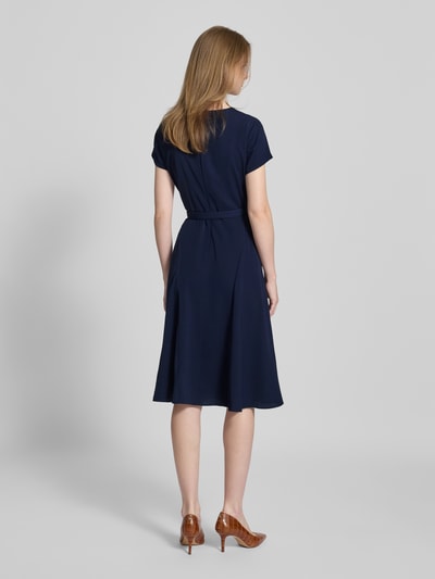 Lauren Ralph Lauren Knielanges Kleid mit Taillengürtel Dunkelblau 5