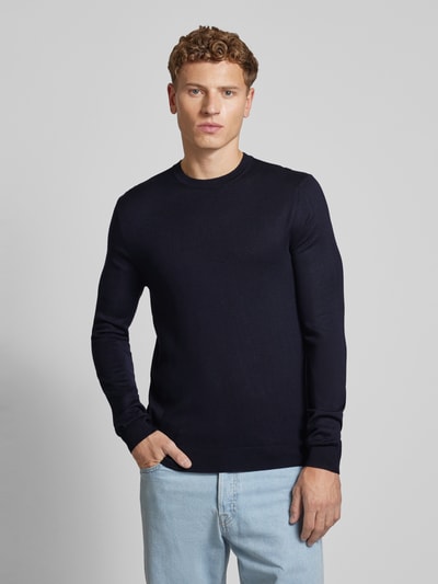 Only & Sons Sweter z dzianiny z okrągłym dekoltem model ‘WYLER LIFE’ Ciemnoniebieski 4