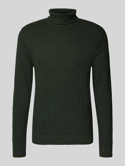 SELECTED HOMME Regular Fit Rollkragenpullover aus reiner Baumwolle Modell 'TREVOR' Dunkelgruen 2