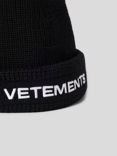 VETEMENTS Wollmütze in Ripp-Optik Black 3