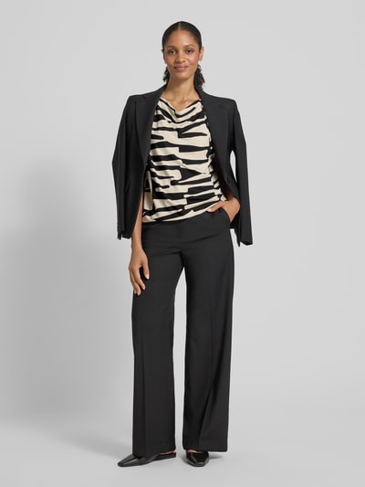 OPUS T-Shirt mit Wasserfall-Ausschnitt Modell 'Sapaya' Black 1