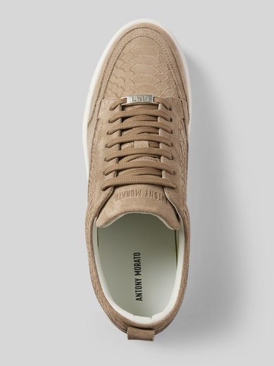 Antony Morato Sneakers van leer met labeldetails, model 'FLINT' Beige - 3