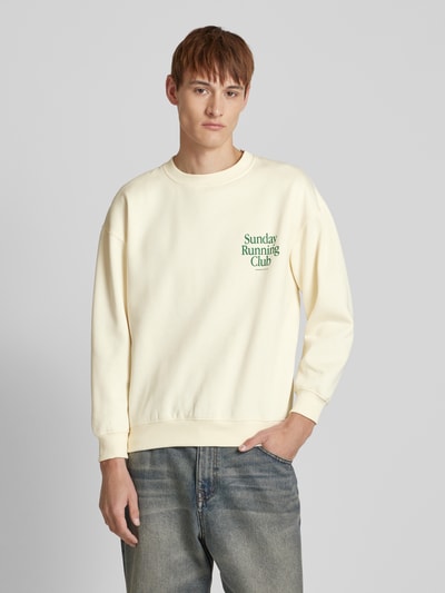 ANOTHER COTTON LAB Sweatshirt met ribboorden Offwhite - 4