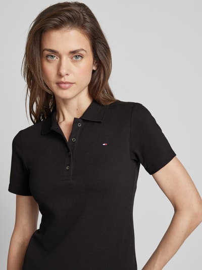 Tommy Hilfiger Slim Fit Poloshirt mit Logo-Stitching Modell '1985' Black 3