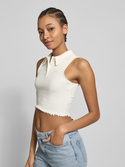 Tommy Jeans Crop Top in Ripp-Optik Offwhite 3