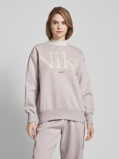 Nike Oversized Sweatshirt mit Logo-Stitching Violett 4