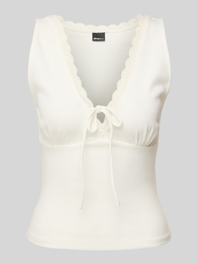 Gina Tricot Tanktop mit Spitzenbesatz Offwhite 2
