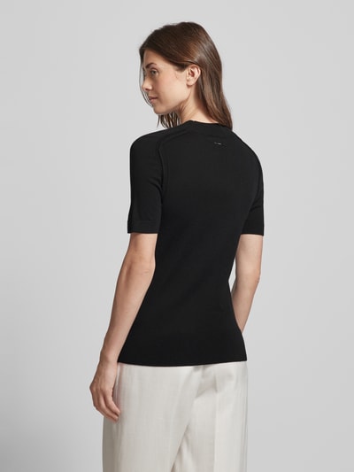 Calvin Klein Womenswear Sweter z dzianiny z prążkowanymi wykończeniami Czarny 5