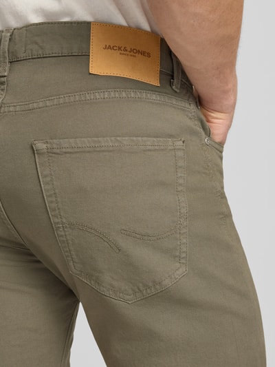 JACK & JONES Jeansshorts met omslag en steekzakken model 'RICK ALLEN' Olijfgroen - 3