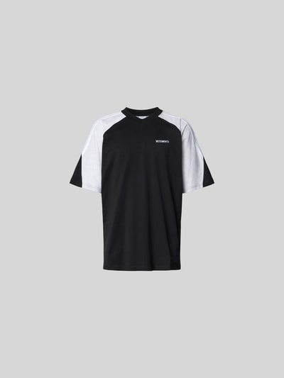 VETEMENTS Regular Fit T-Shirt mit Logo-Stitching Black 2