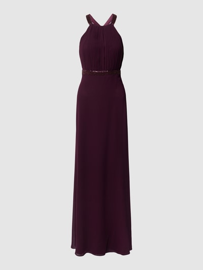 V.M. Damen Abendkleid mit Paillettenbesatz Bordeaux 2