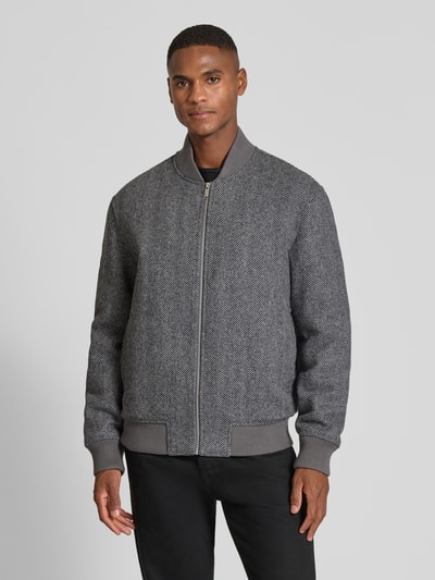 SELECTED HOMME Regular fit bomberjack van wolmix, model 'JENS' Middengrijs - 4
