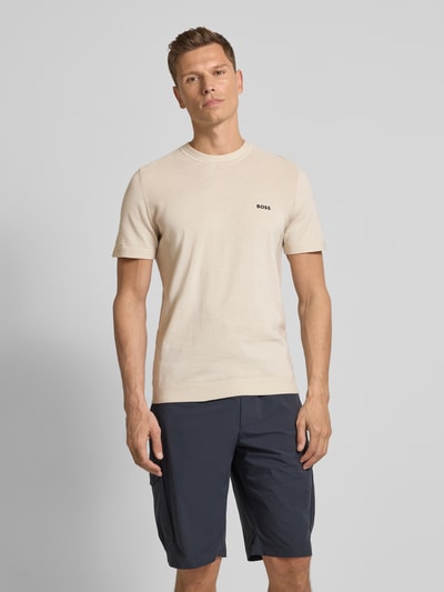 BOSS Green T-Shirt mit Label-Print Beige 4