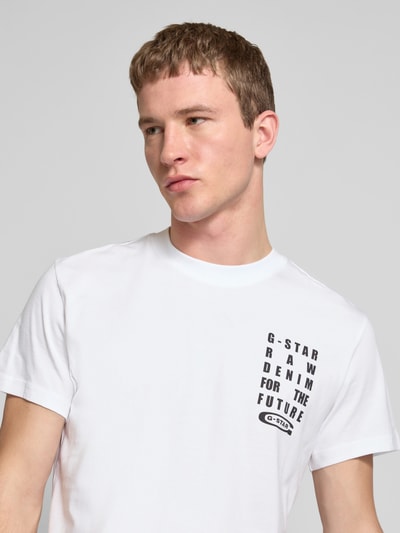 G-Star Raw T-Shirt mit Label-Print Weiss 3