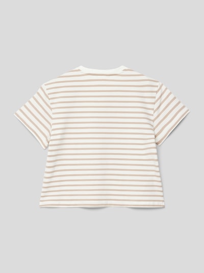 Mango T-Shirt mit Streifenmuster Modell 'doha' Sand 3