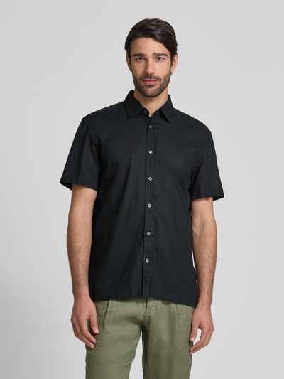 JOOP! Jeans Regular Fit Freizeithemd aus Leinen-Baumwoll-Mix Black 4