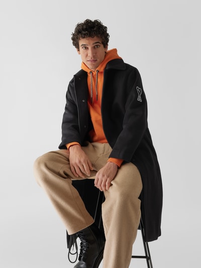 Ami Paris X Puma Oversized Wollmantel mit Label-Patch (black 