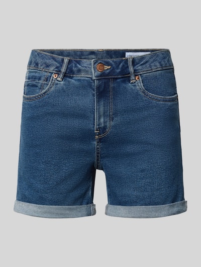 Produktfoto, Regular Fit Jeansshorts aus Baumwoll-Mix Modell 'LUNA' von Vero Moda, blaue Denim-Optik, 5-Pocket-Design, fixierter Umschlag.