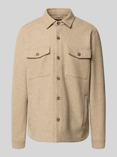 Produktfoto, Regular Fit Hemdjacke mit Brusttaschen von LERROS in Beige, Umlegekragen, Knopfleiste, glatte Textur, für Damen