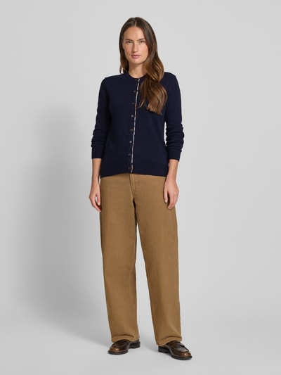 Barbour Regular Fit Strickjacke aus Woll-Baumwoll-Mix Modell 'PENDLE' Marine 1