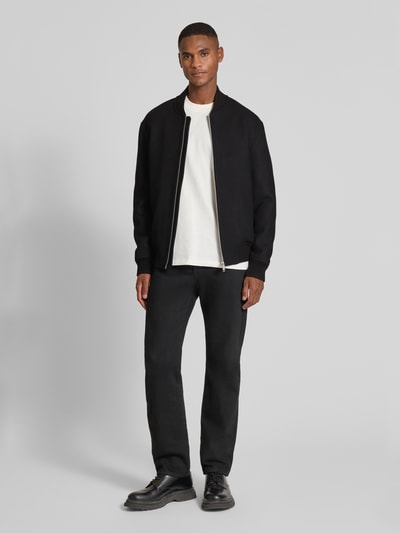 SELECTED HOMME Regular fit bomberjack van wolmix, model 'JENS' Zwart - 1