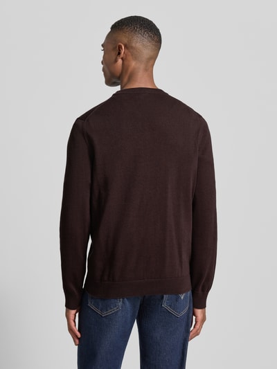 Lacoste Regular Fit Strickpullover aus Baumwoll-Mix  Dunkelbraun 5